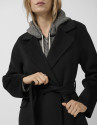 Black double-sided oversized long coat - Woman | Roberto Verino