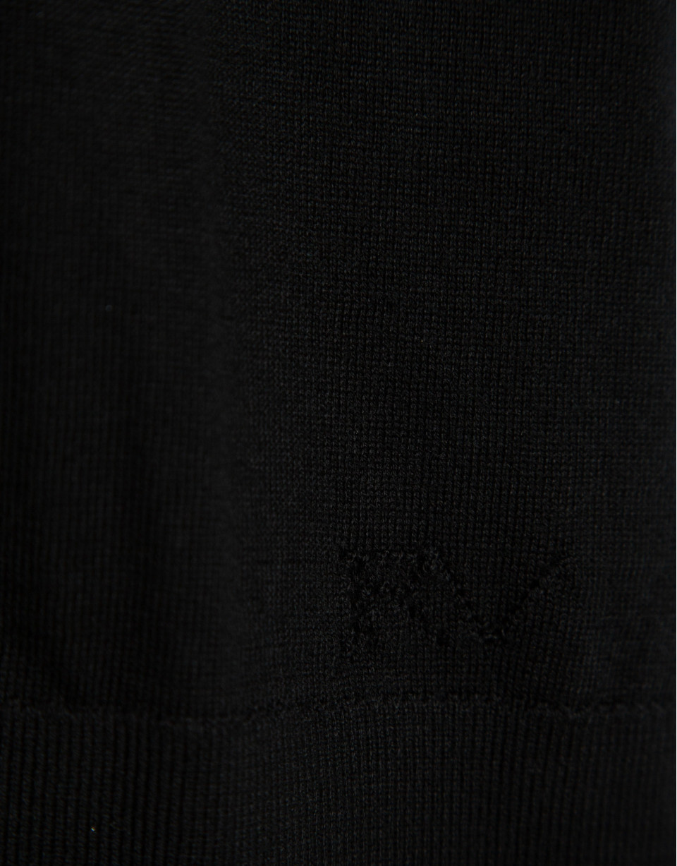 Black fine wool turtleneck sweater - Woman | Roberto Verino