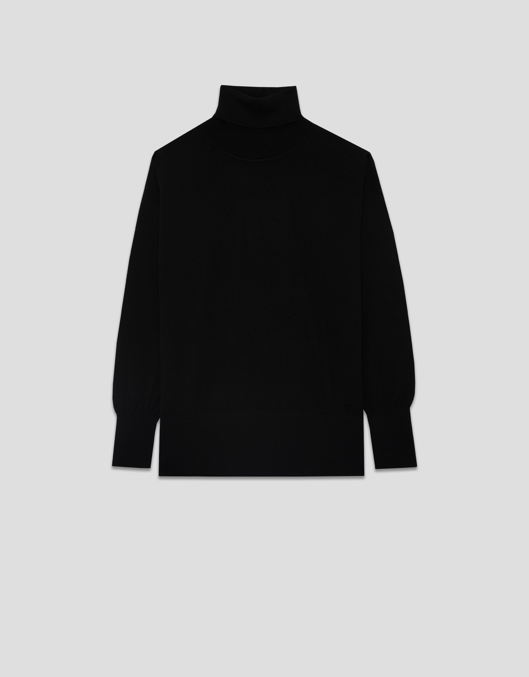 Black fine wool turtleneck sweater - Woman | Roberto Verino