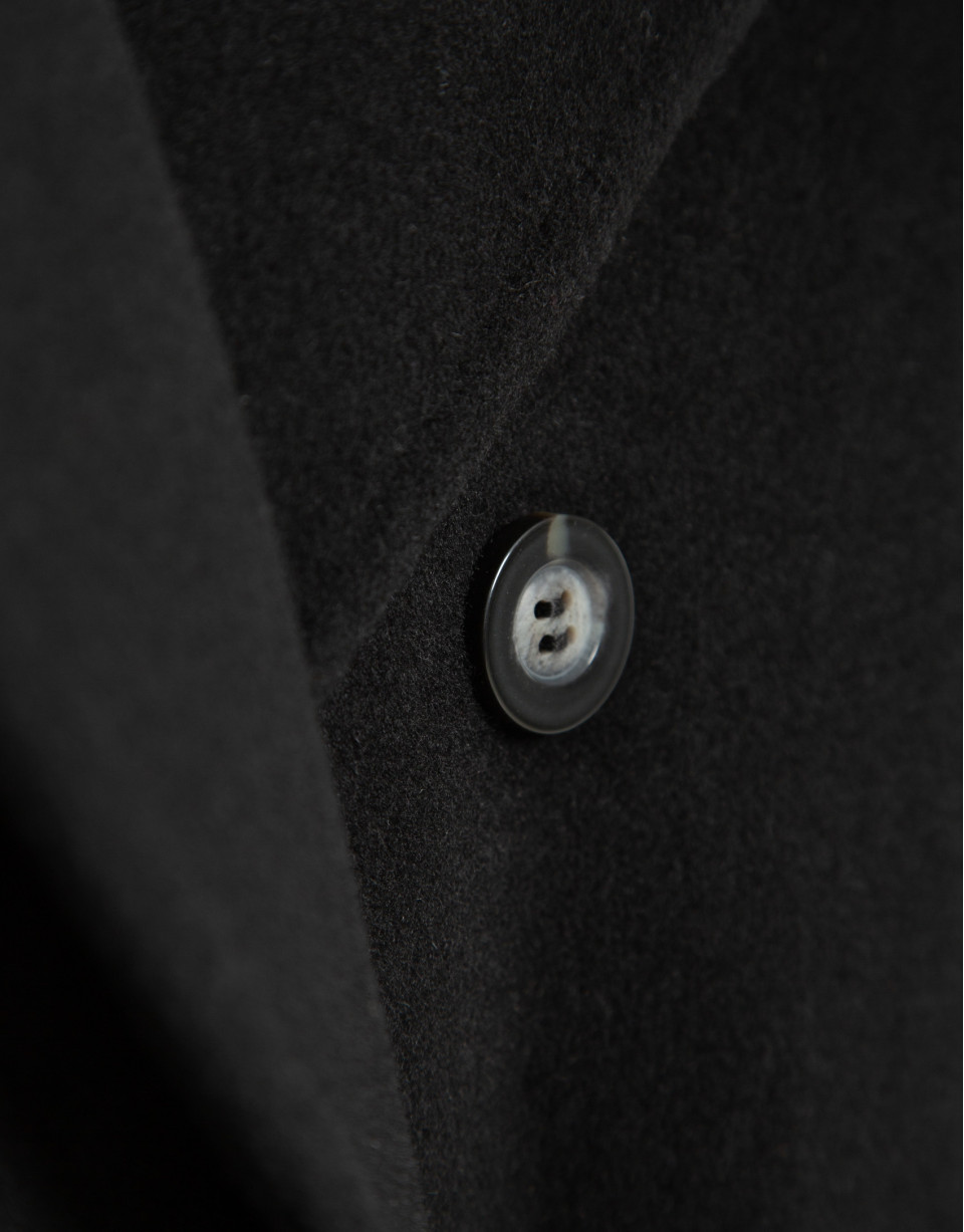 Long black double-breasted coat - Woman | Roberto Verino