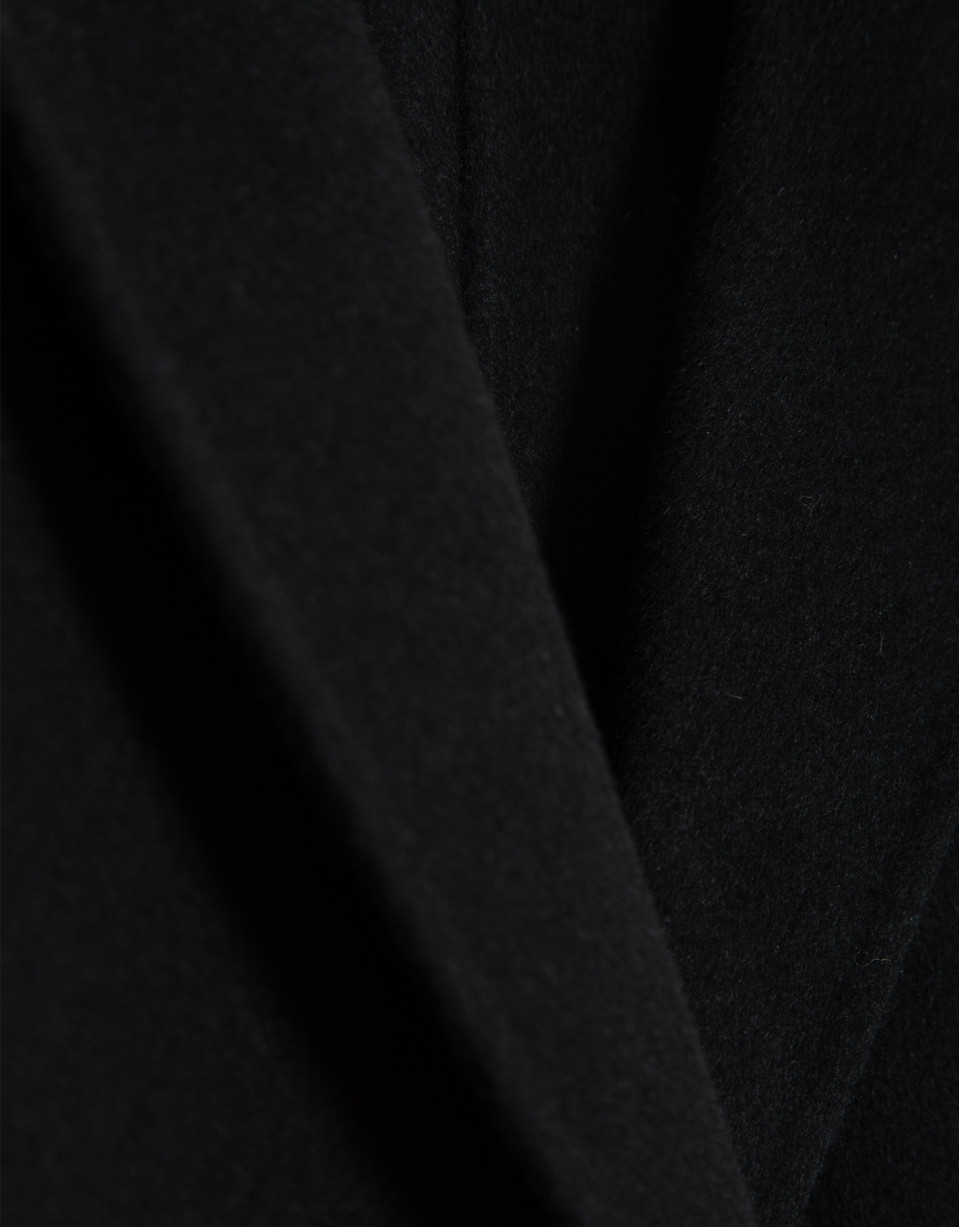 Black double-sided oversized long coat - Woman | Roberto Verino