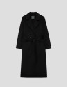 Abrigo largo oversize doble faz negro - Mujer | Roberto Verino
