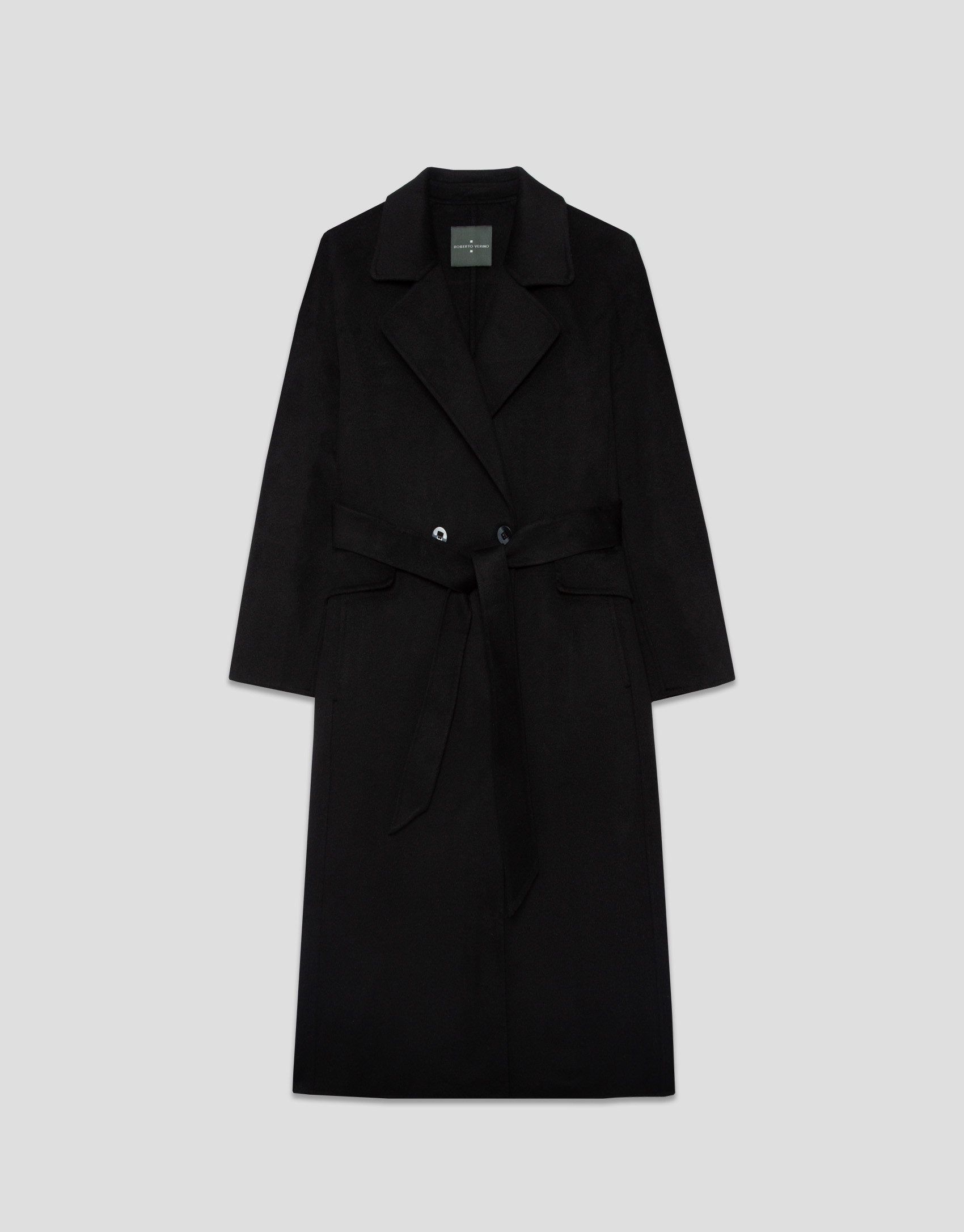 Abrigo largo oversize doble faz negro - Mujer | Roberto Verino