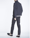 Navy blue track jacket with breast pockets