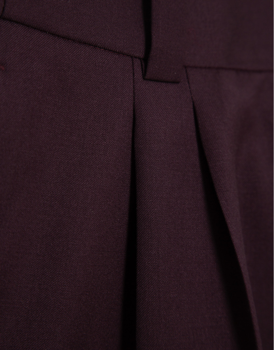 Pantalón pinzas corte masculino lana burdeos | Roberto Verino