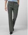 Pantalón recto espiga gris con perfil cámel | Roberto Verino