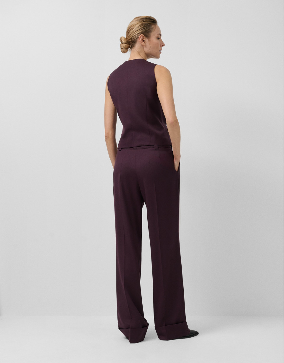 Pantalón pinzas corte masculino lana burdeos | Roberto Verino