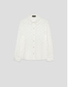 White bamboo shirt with circle jacquard - Woman | Roberto Verino