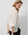 Camisa en bambula blanco con jacquard de ... | Roberto Verino