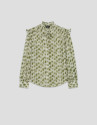 Green spot print ruffled blouse - Woman | Roberto Verino