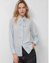 Camisa listas azules con lazada en cuello | Roberto Verino