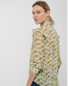 Green spot print ruffled blouse - Woman | Roberto Verino