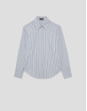 Navy blue striped men's shirt - Woman - AW2025 | Roberto Verino