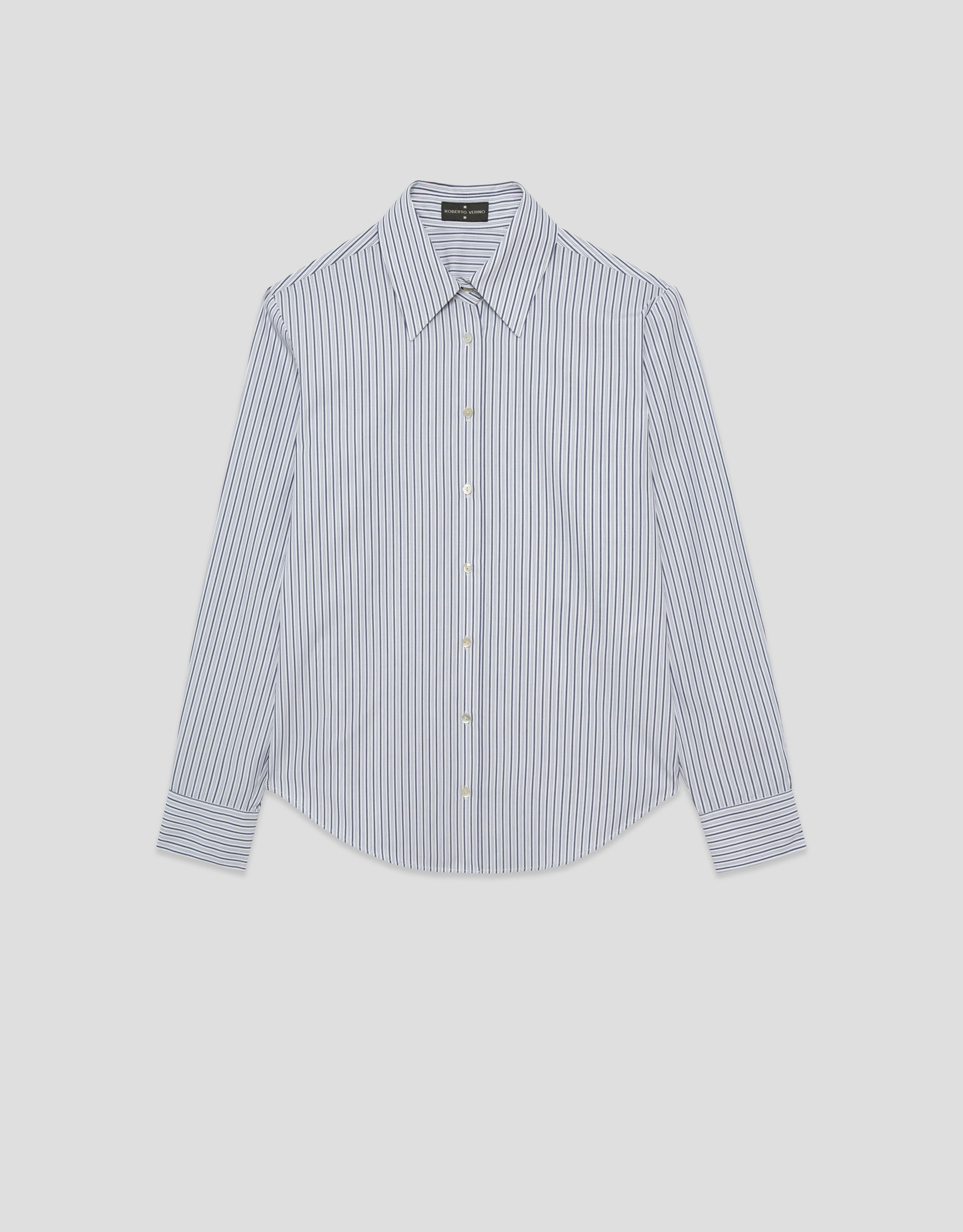 Camisa masculina listas azul marino - Mujer | Roberto Verino