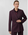 Burgundy wool double-breasted blazer | Roberto Verino