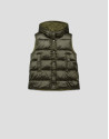 Green padded vest with hood - Woman - AW2025 | Roberto Verino