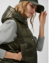 Green padded vest with hood - Woman - AW2025 | Roberto Verino