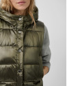 Green padded vest with hood - Woman - AW2025 | Roberto Verino