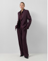 Burgundy wool double-breasted blazer | Roberto Verino
