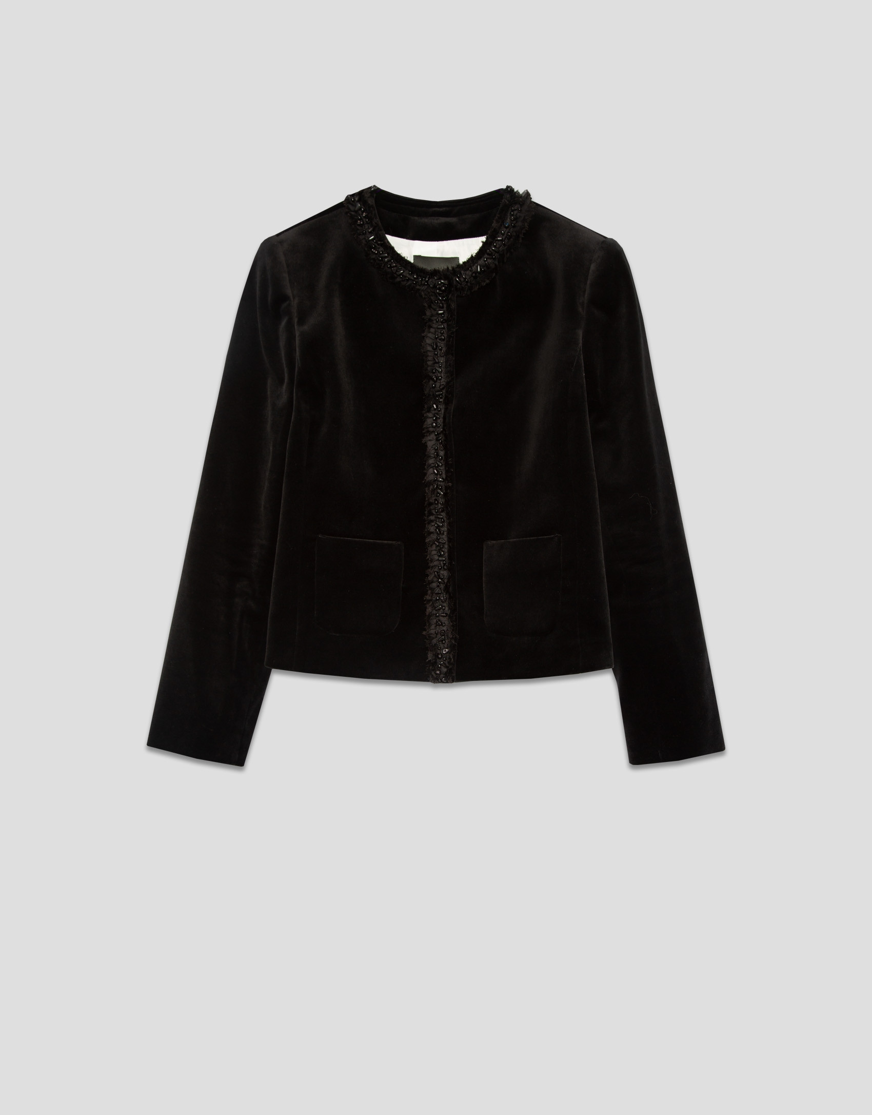 Chaqueta corta terciopelo negro - AVANCE OI25 | Roberto Verino