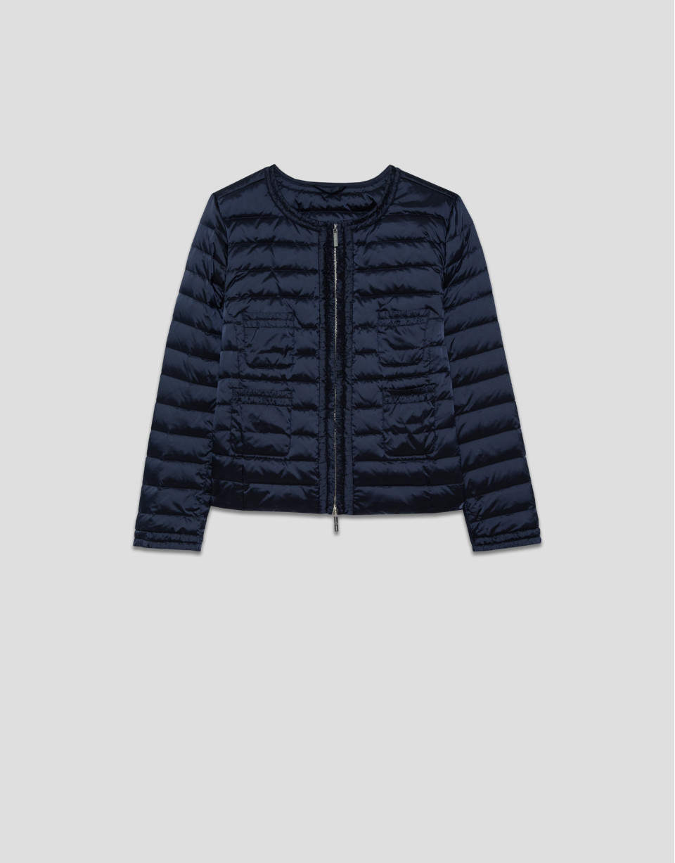 Chaqueta acolchada plumas cuatro bolsillos azul | Roberto Verino
