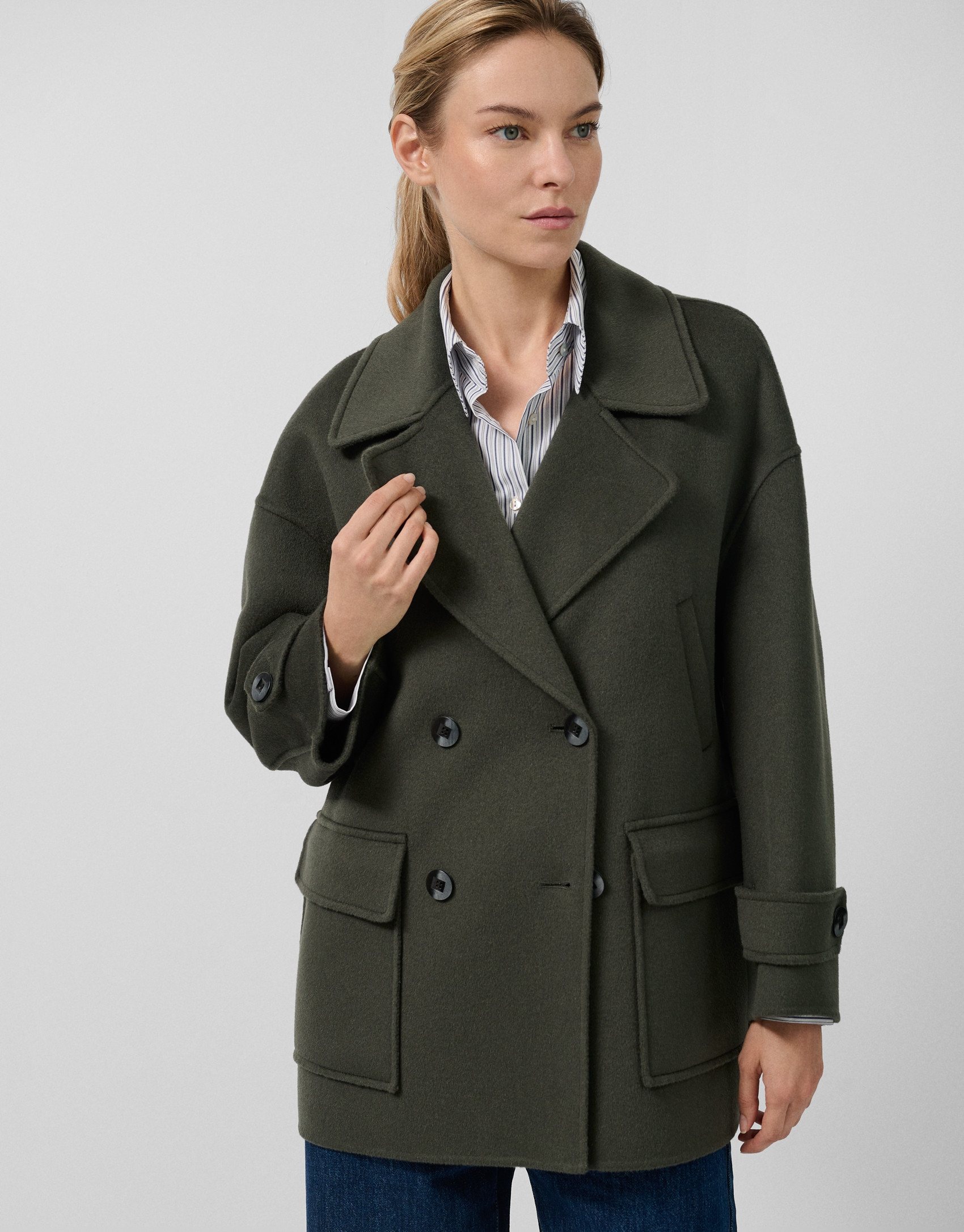 Green double-sided three-quarter-length ... | Roberto Verino