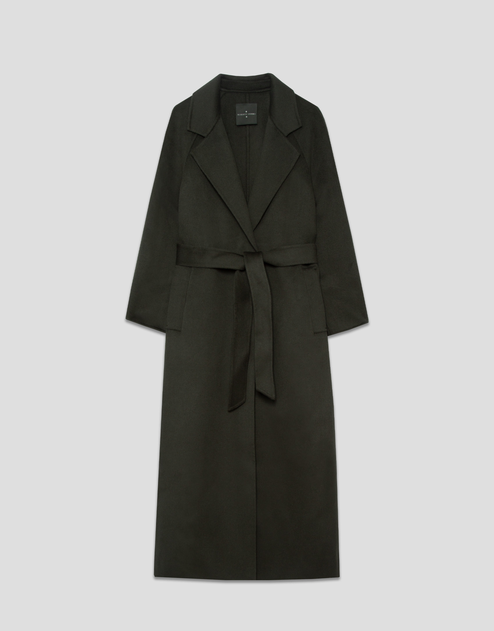 Long coat in green double-sided cloth - Woman | Roberto Verino