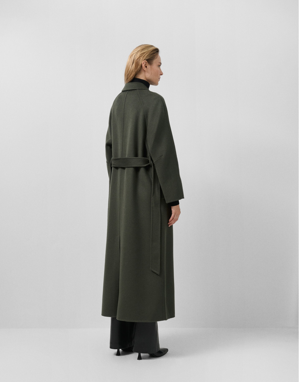 Long coat in green double-sided cloth - Woman | Roberto Verino
