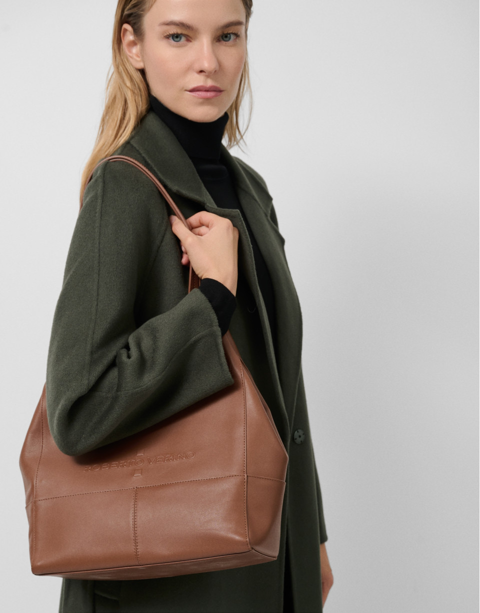 Long coat in green double-sided cloth - Woman | Roberto Verino