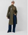 Long green napa coat - Woman - AW2025 | Roberto Verino