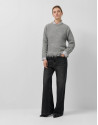 Grey oversized sweater with fringes - Woman | Roberto Verino