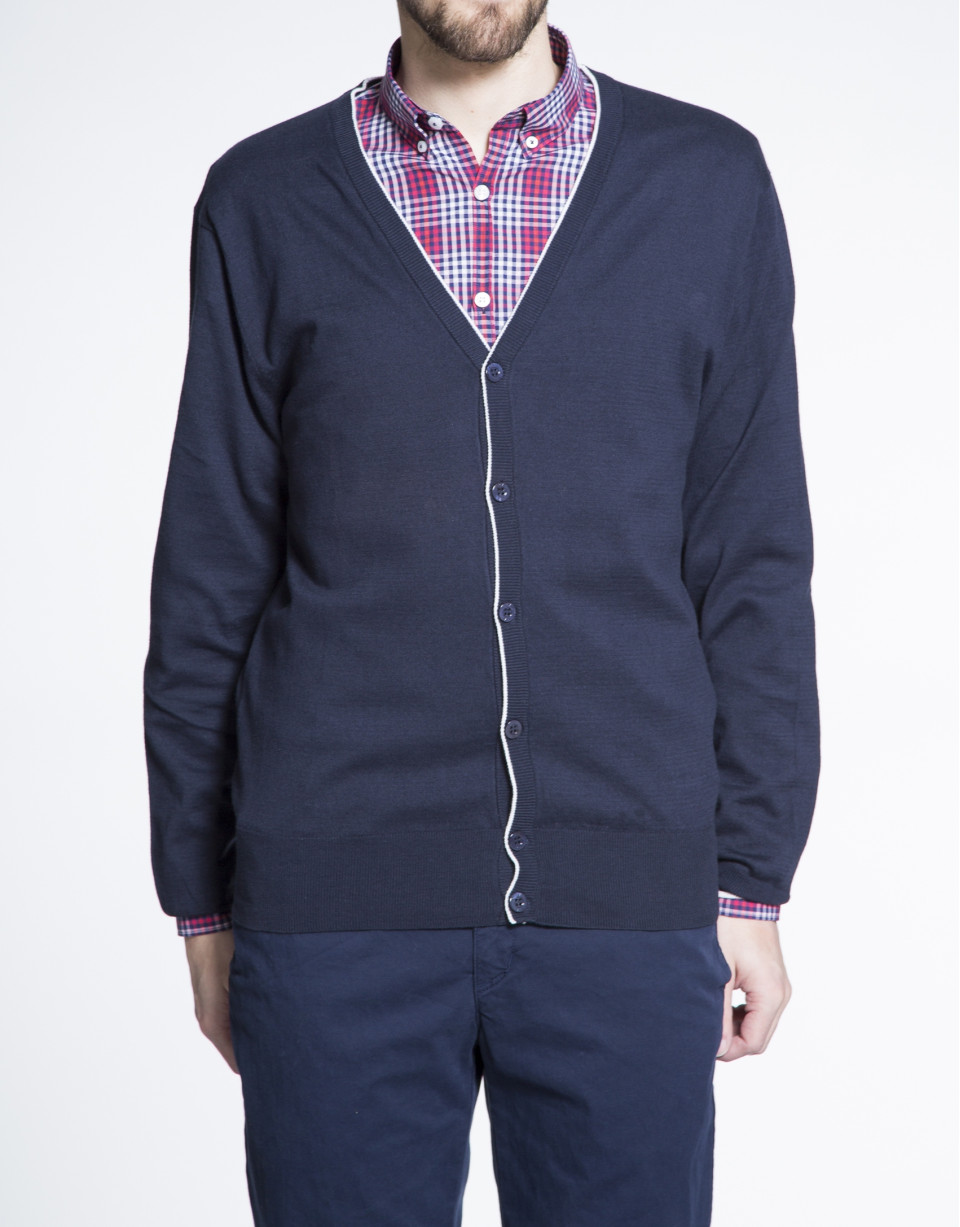 Navy blue knit cardigan