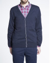 Navy blue knit cardigan