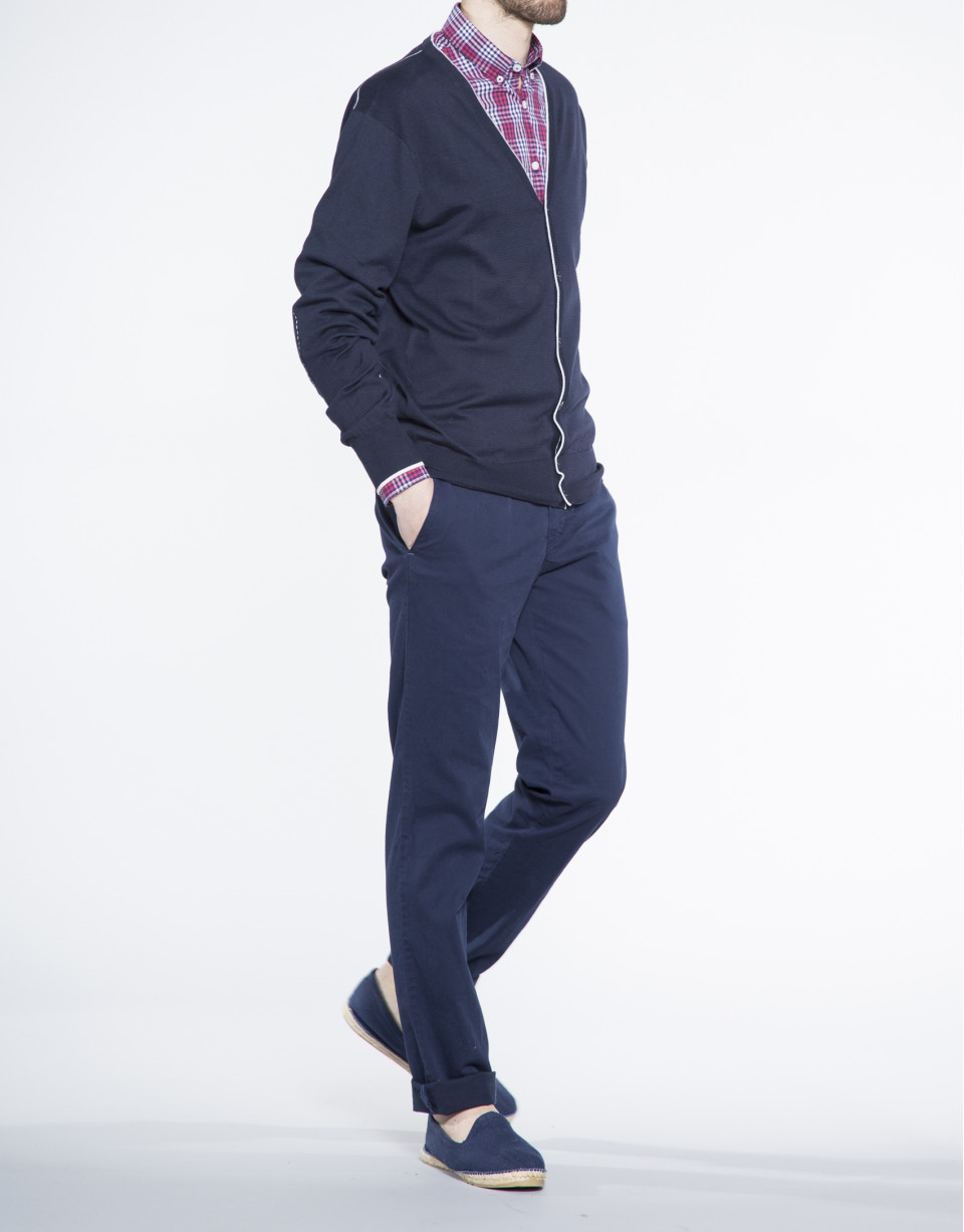 Navy blue knit cardigan