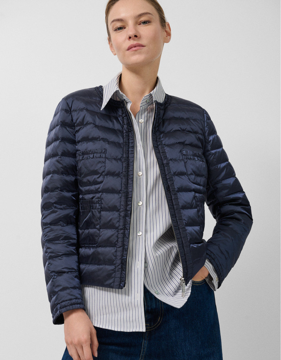 Chaqueta acolchada plumas cuatro bolsillos azul | Roberto Verino
