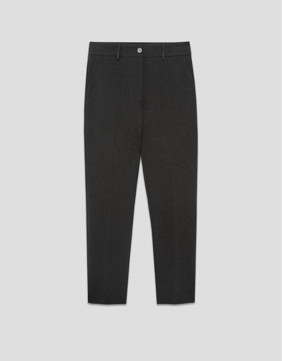 Pantalón punto elástico gris - Mujer - OI2025 | Roberto Verino