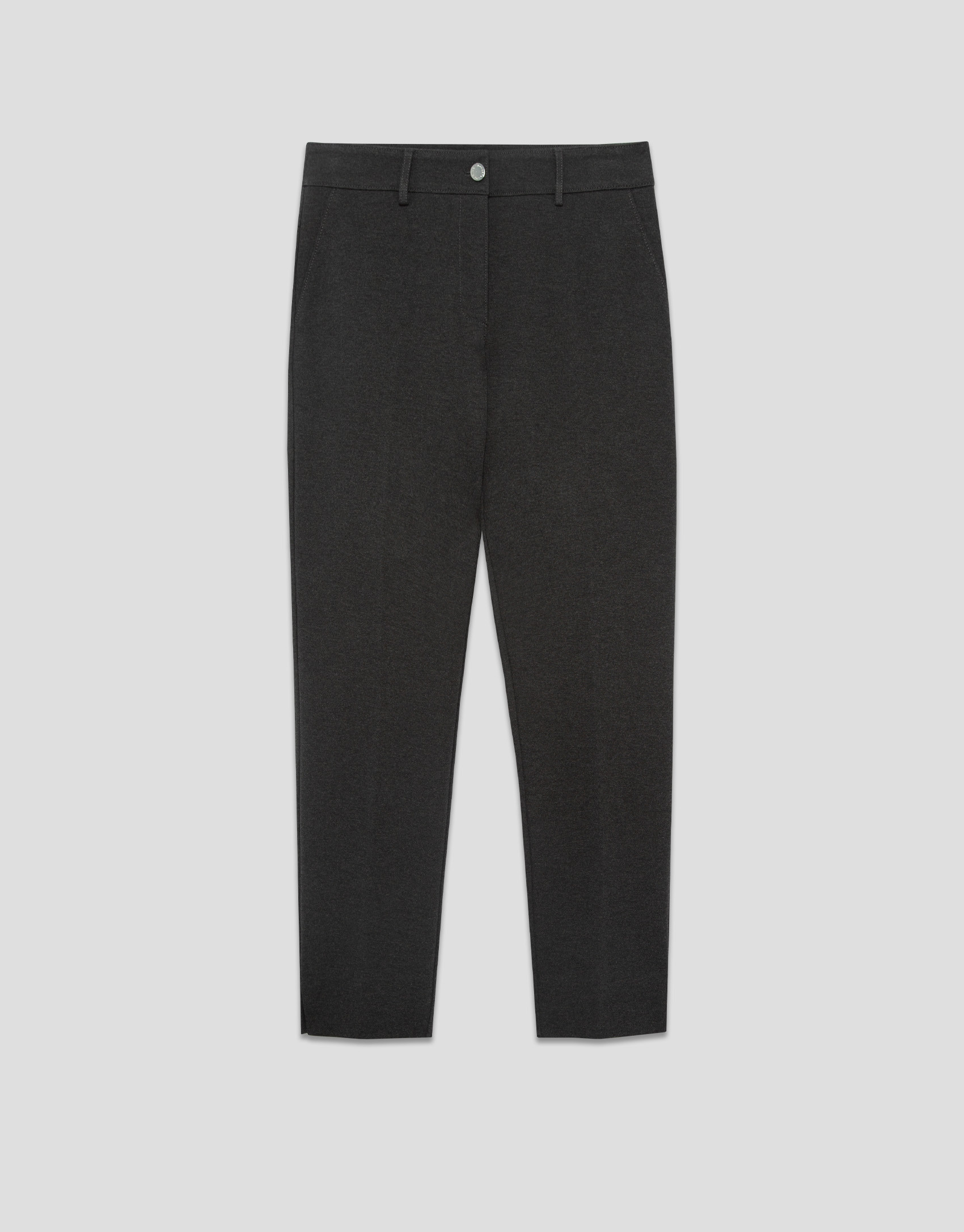 Gray stretch knit pants - Woman - AW2025 | Roberto Verino
