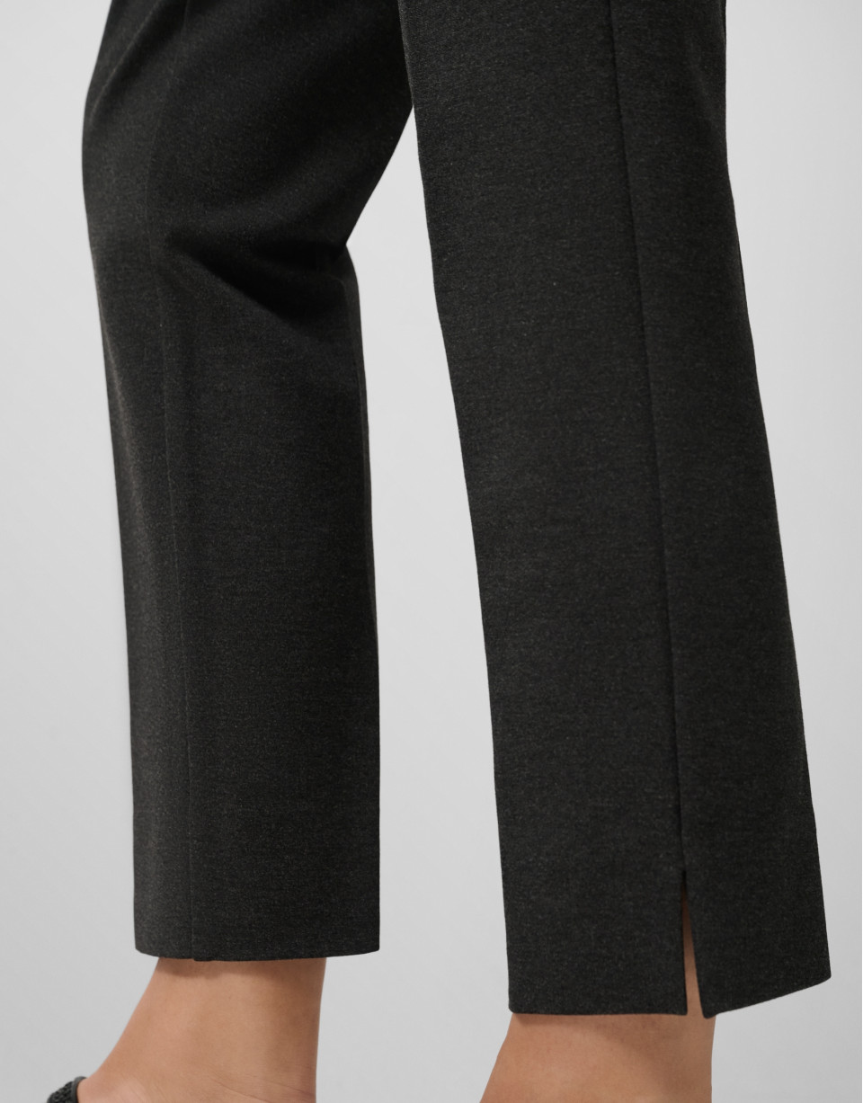 Pantalón punto elástico gris - Mujer - OI2025 | Roberto Verino