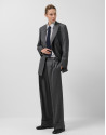 Men's cut pleated trousers in grey wool - Woman | Roberto Verino