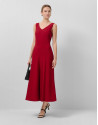 Red crepe halterneck midi dress - Woman | Roberto Verino