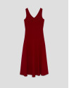 Red crepe halterneck midi dress - Woman | Roberto Verino