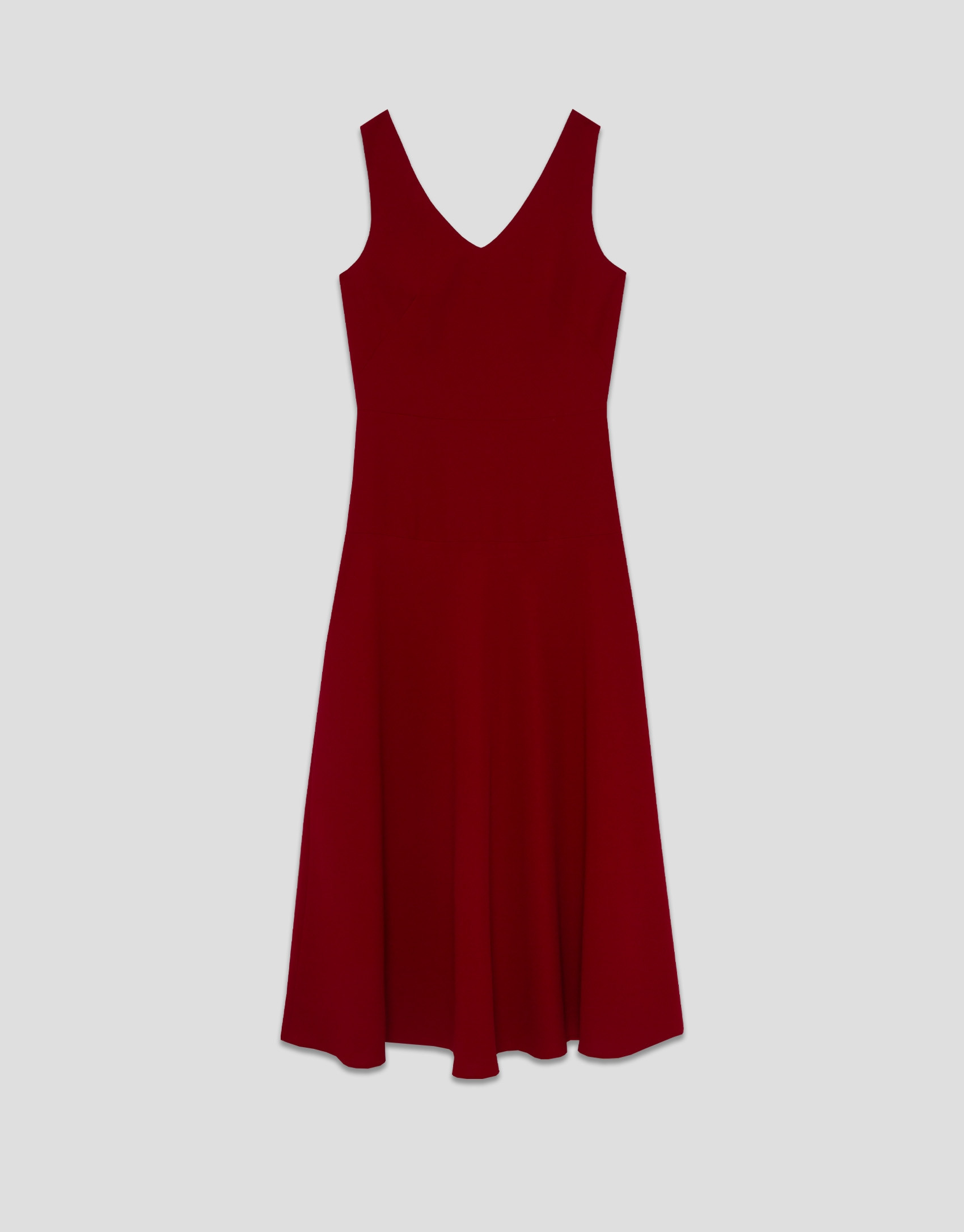Vestido midi escote halter crepé rojo - Mujer | Roberto Verino