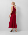 Vestido midi escote halter crepé rojo - Mujer | Roberto Verino
