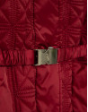 Red quilted short down jacket with fur collar | Roberto Verino