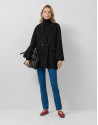 Short three-quarter length double-faced black... | Roberto Verino