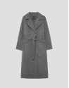 Light gray double-sided oversized long coat | Roberto Verino