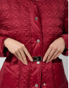Red quilted short down jacket with fur collar | Roberto Verino