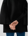 Short three-quarter length double-faced black... | Roberto Verino