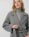 Abrigo largo oversize doble faz gris claro | Roberto Verino