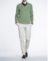 Green cable stitch V neck sweater 